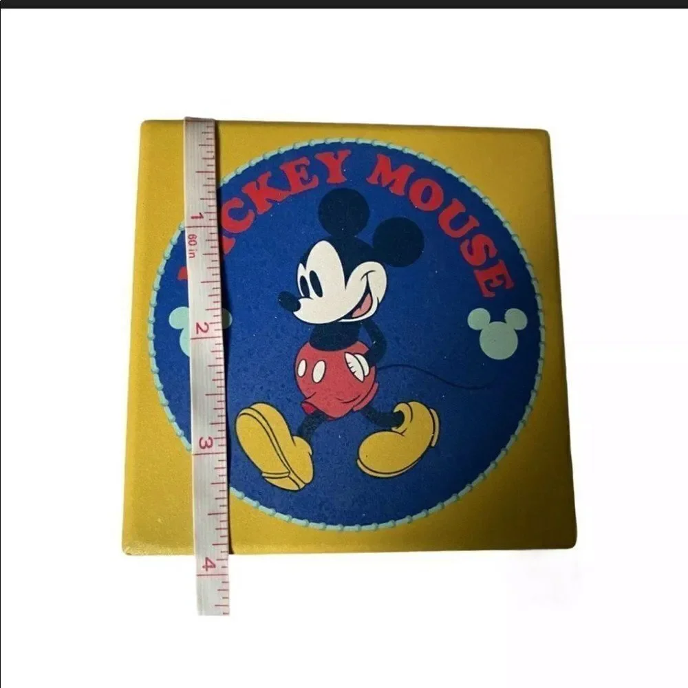 Disney Mickey Mouse Retro 4 Pc Coaster Square Coffee Table Decor‎ Accent Ears